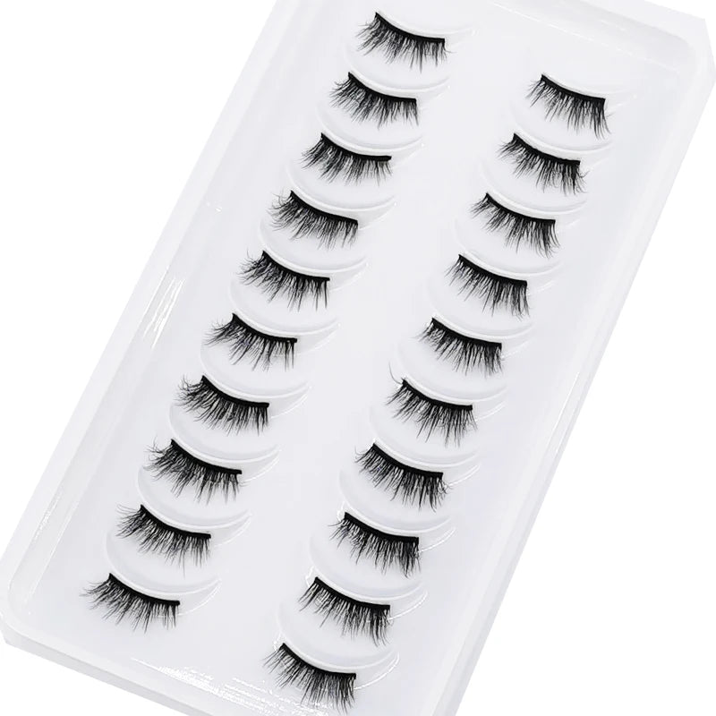10 Pairs Crisscross Half Eye Lashes Natural False Eyelashes Handmade Faux 3D Mink Lashes Makeup Tools Eyelash Extension