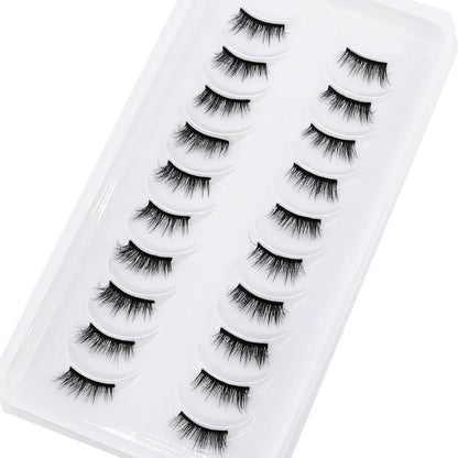 10 Pairs Crisscross Half Eye Lashes Natural False Eyelashes Handmade Faux 3D Mink Lashes Makeup Tools Eyelash Extension