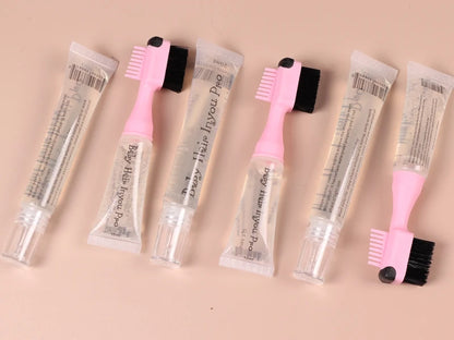 1Pcs Hair Styling Edge Control Gel With Brush For Baby Hair Portable Hair Fixative Gel Hair Cream For Natural Hair Africa 10Ml