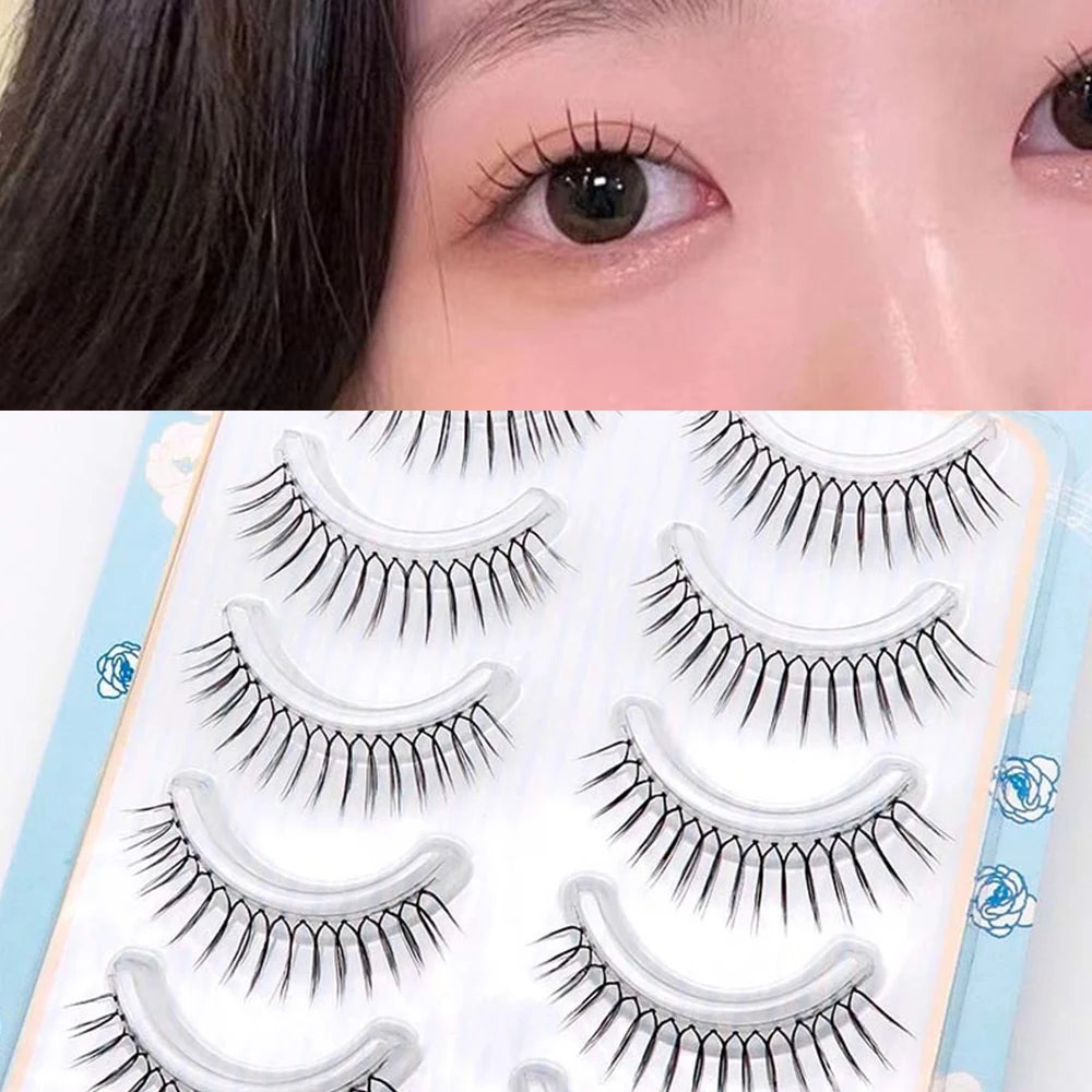 Individual Noglue Fake Eyelashes Artificial Magnetic Idol Lashes Girl Group Eye Nature Lash Extension Cosplay Cosmetics Anime