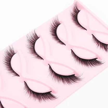 5 Pairs Cat Eye Lashes Faux Mink Eyelashes Natural long Manga Lashes Winged End Eye Elongated Eyelashes Fake Lashes Makeup