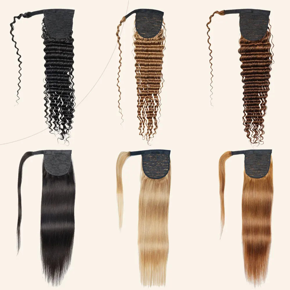 Ponytail Extensions Solid Color Clip In Ponytail Extension 100% Machine Remy Brazilian Hair Ponytail Human Hair for Women