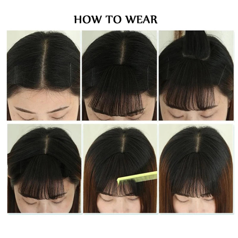 Synthetic  French Style Air Bangs Wig Clip Hairstyle Tool Hair Clip Extension  Hair False Tassel Wig Women's Hair Clip Bangs