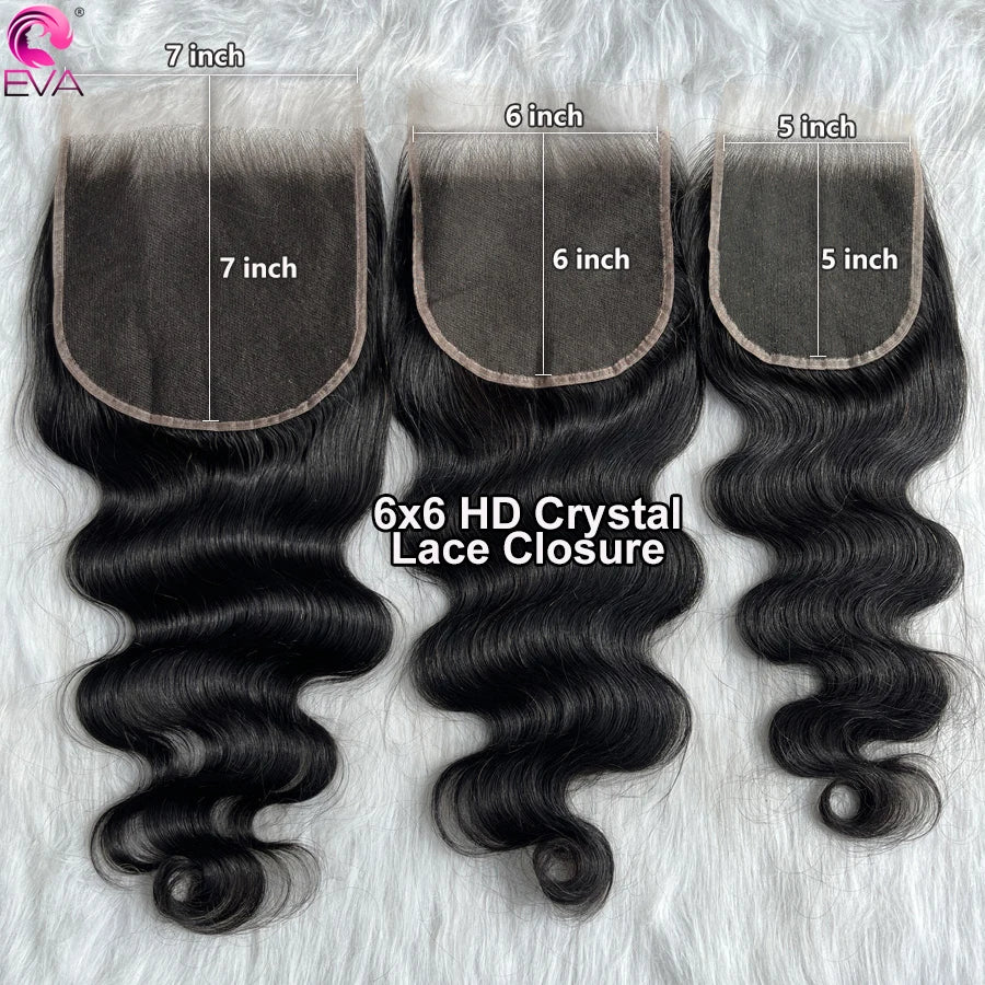 Invisible 5x5 HD Lace Closure Melt Skin Pre Plucked HD Transparent Lace Straight 6x6 7x7 HD Lace Closures Only 100% Human Hair