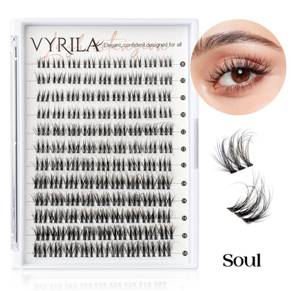 Individual Lashes Cluster C Curl Mix Lash Clusters 3D Wispy DIY Eyelash Extension 0.1mm Super Thin Band Resuable Natural Lashes