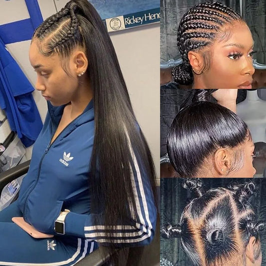 360 Full Lace Wig 13x6 Lace Front Human Hair Wigs For Women 30 34 Inch Brazilian Bone Straight Transparent Lace Frontal Wig 200%