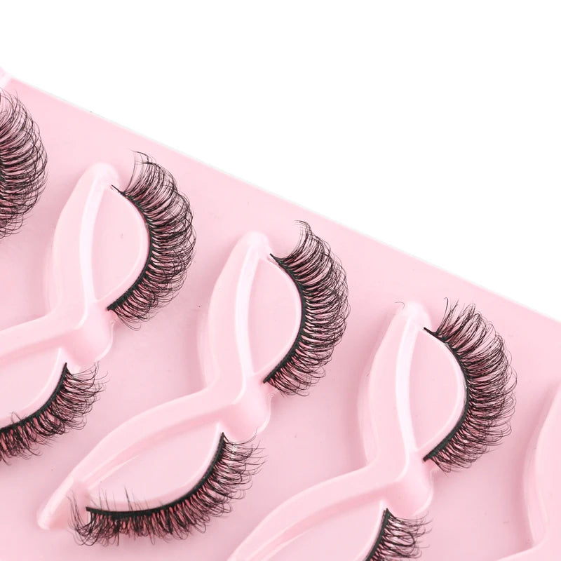 Cat Eye Lash 3/5/10 Pairs Half Lashes Natural Long False Eyelashes Wispy 3D Mink Lashes Volume Faux Cilios Extension Makeup Tool
