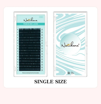 NATUHANA Mink Lashes Mix 8~15 mm 16 lines Handmade korean Pbt Eyelash Extension Natural Soft Faux Lash Extension Supplies Makeup