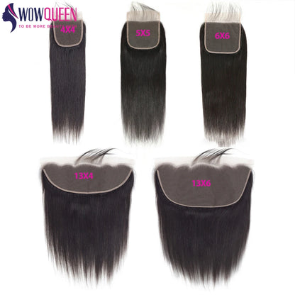 Straight 4x4 5x5 6x6 Lace Closure 2x6 Human Hair Transparent 13x4 13x6 Lace Frontal 100% Human Hair Remy Ear to Ear Full Frontal