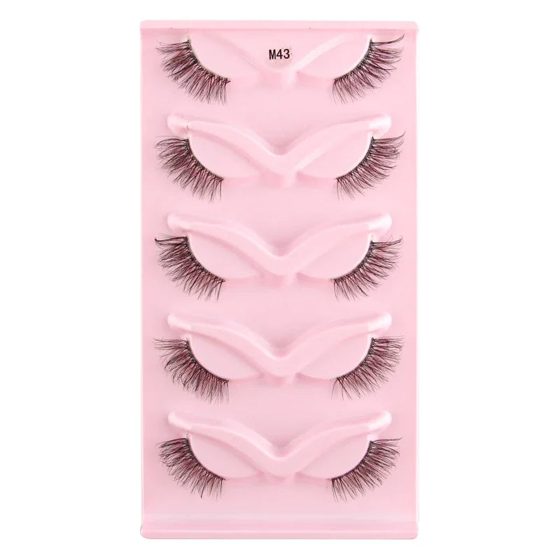 Cat Eye Lash 3/5/10 Pairs Half Lashes Natural Long False Eyelashes Wispy 3D Mink Lashes Volume Faux Cilios Extension Makeup Tool