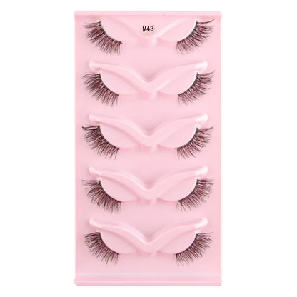 Cat Eye Lash 3/5/10 Pairs Half Lashes Natural Long False Eyelashes Wispy 3D Mink Lashes Volume Faux Cilios Extension Makeup Tool
