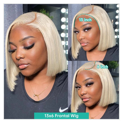 13x4 13x6 Blonde bob Wig Lace Front Human Hair Wigs 613 Straight HD Lace Frontal Wig Bob Glueless Wig Human Hair Ready To Wear
