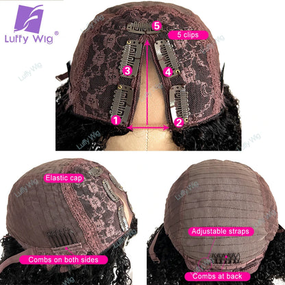 V Part Wig Human Hair Body Wave Brazilian Remy Hair VPart Wigs No Leave Out Glueless 180 Density U Part Wig For Black Women Luff