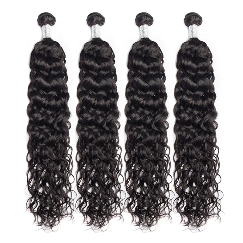 Water Wave Bundles Human Hair Peruvian Wet and Wavy Hair Bundles 30 Inch Long 1/3/4 Bundles Deal RemyCurly Human Hair Extensions