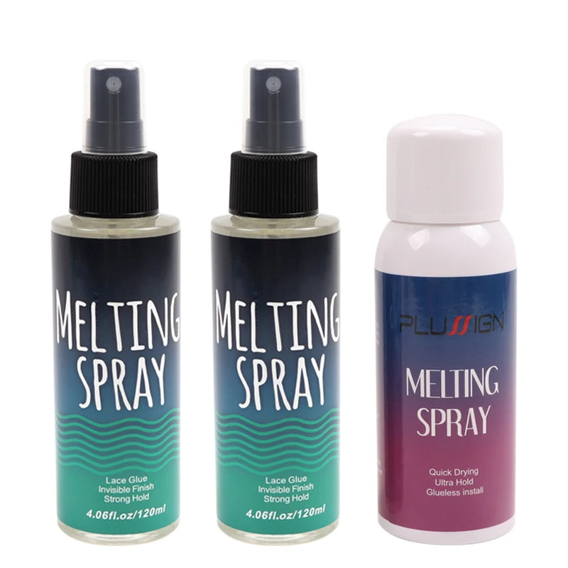 120Ml Lace Melting Spray Seamless Finish Glue Spray Wig Melting Spray & Hair Adhesive For Lace Wigs Strong Invisible Lace Glue