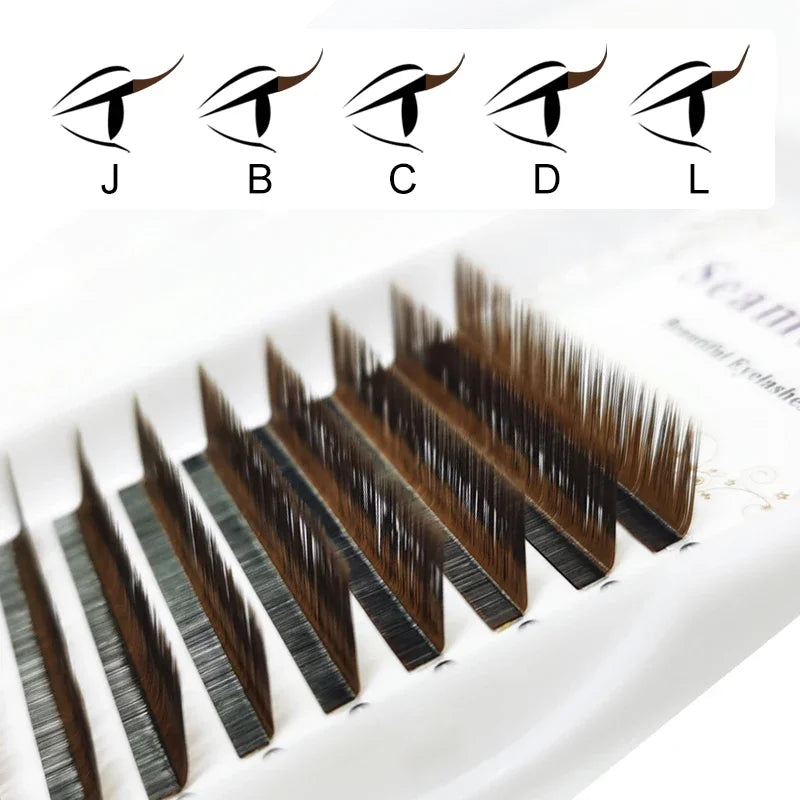 Brown Faux Mink Individual Eyelash Lashes Maquiagem Cilios For Professionals Soft Mink Eyelash Extension