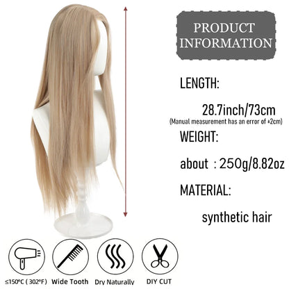 Synthetic wig linen long straight hair with bangs long curly hair ponytail extensions dirty braids Halloween Christmas gifts