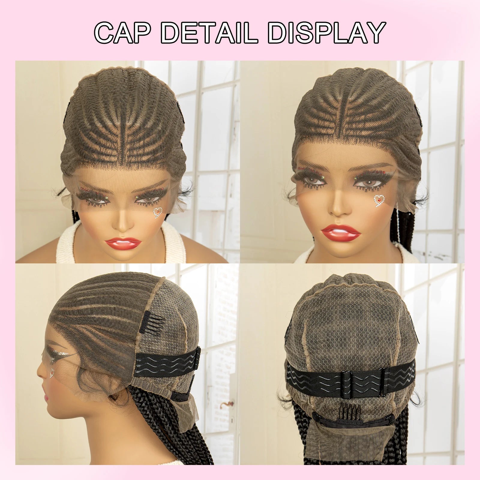 Full Lace Braided Wig Synthetic Braid Wigs Lace Frontal Wig with Baby Hair Box Braided Wig for Black Women Knotless Braid Wigs