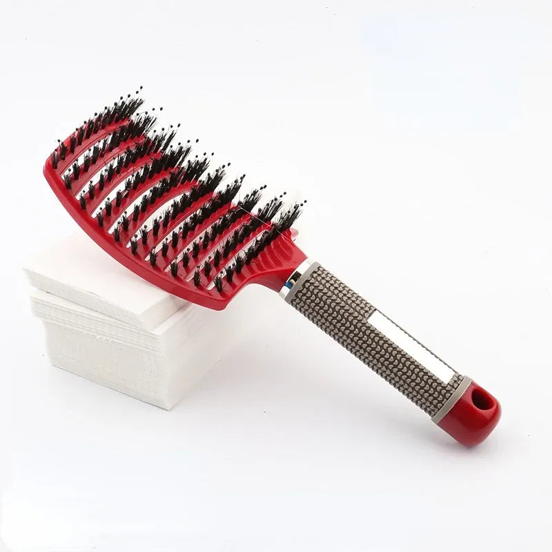 Hairbrush Bristle&Nylon Women Wet Curly Detangle Hair Brush Hair Brushes Scalp Massage Comb for Salon Hairdressing Styling Tools