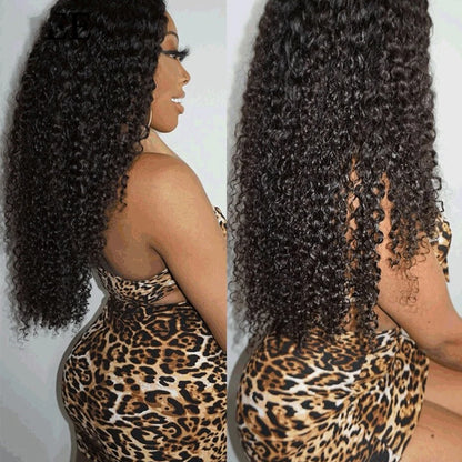 Mongolian Kinky Curly Human Hair Wigs Deep Curly HD Transparent Lace Frontal Wigs For Black Women Curly Remy Hair Wigs