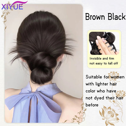 synthetic Half-tie Hair Claw Feather Shuttlecock Head Lazy Meatball Head Crab Clip Wig Catch Clip High Ponytail Hair Accessories