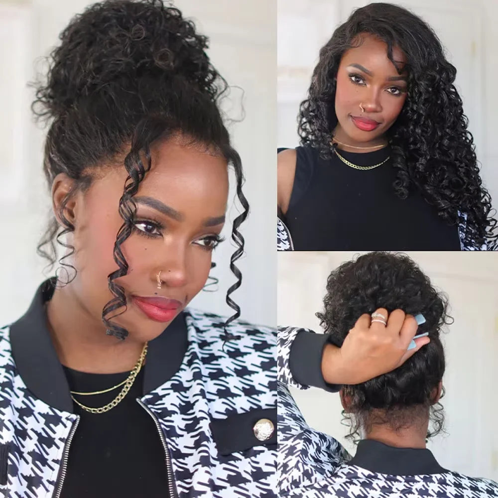 360 Full Lace Wig Human Hair Pre Plucked Deep Wave Frontal Wig Natural Hairline Hd Lace Wigs 20-36 Inch Curly Human Hair Wigs