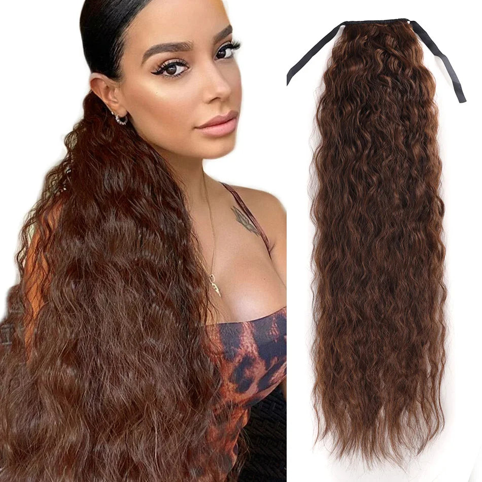 Long Curly Ponytail Extensions Synthetic Horse tails Curly False Tail For Women 32Inch Hairpiece Ponytail Hair Extensions