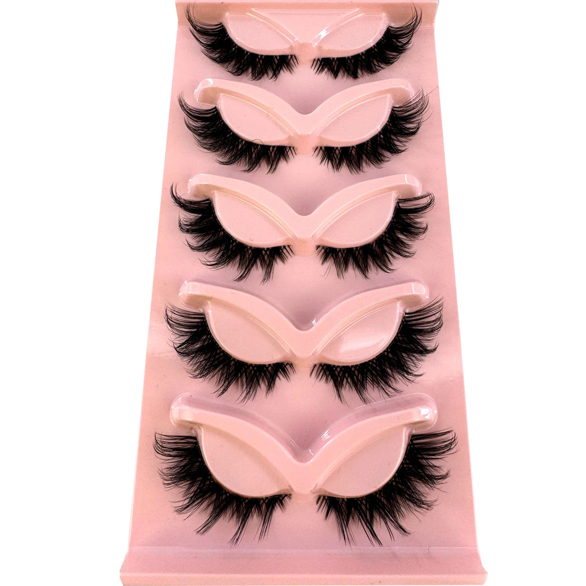 New 5 Pairs Cat Eye Lashes Faux Mink Eyelashes Natural long Manga Lashes Winged End Eye Elongated Eyelashes Fake Lashes Makeup