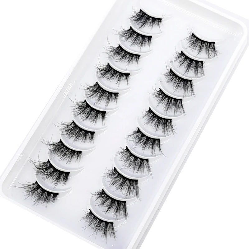 New 10 Pairs Crisscross Half Eye Lashes Natural False eyelashes Handmade 3D Mink Lashes Makeup Tools Reusable Eyelash Extension