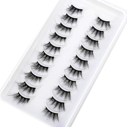 New 10 Pairs Crisscross Half Eye Lashes Natural False eyelashes Handmade 3D Mink Lashes Makeup Tools Reusable Eyelash Extension