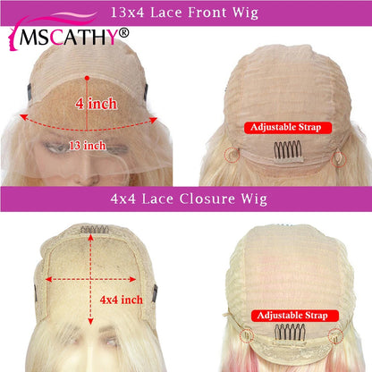 5x5 Closure Glueless Lace Front Wig Ash Blonde Brazilian Virgin Human Hair Wigs For Women 13x6 13x4  Preplucked Lace Frontal Wig