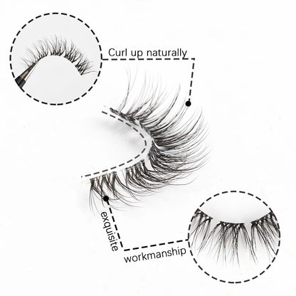 Natural Short False Mink Lashes 3/5/10 Pairs Extensions Eye Hair False Eyelashes 3D Faux Cils Soft Fluffy Eye Lashes for Beauty