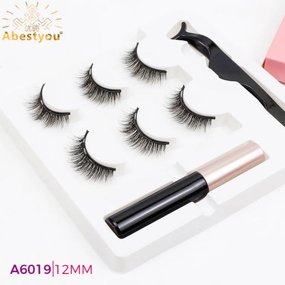 Abestyou 12mm short 3pairs Magnetic Lashes Eyeliner Suit Magnetische Wimpers Magneet rzesy magnetyczne z eyelinerem ciglia finte
