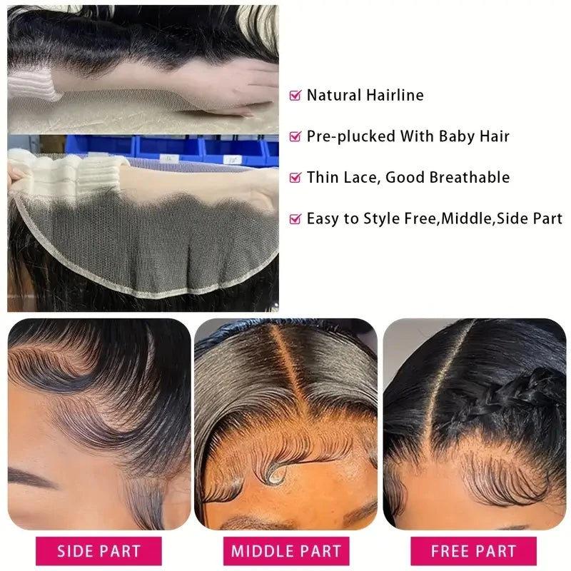 4x4 5x5 Lace Closure Straight Human Hair Top Lace Closure Preplucked Ear to Ear 13x4 Lace Frontal Transparent  Lace Closure