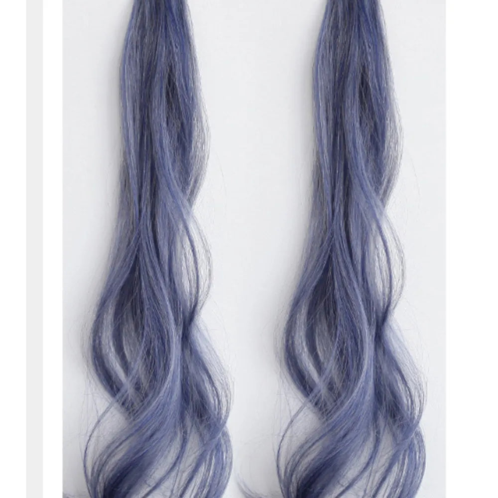 Synthetic Wigs 1 Pair 50Cm Fashion One-piece Slightly Curly Highlights Wig Natural Seamless Hair Accessories