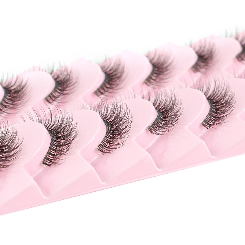 Natural Short False Mink Lashes 3/5/10 Pairs Extensions Eye Hair False Eyelashes 3D Faux Cils Soft Fluffy Eye Lashes for Beauty