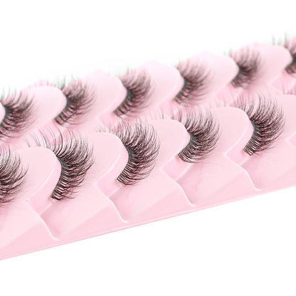 Natural Short False Mink Lashes 3/5/10 Pairs Extensions Eye Hair False Eyelashes 3D Faux Cils Soft Fluffy Eye Lashes for Beauty
