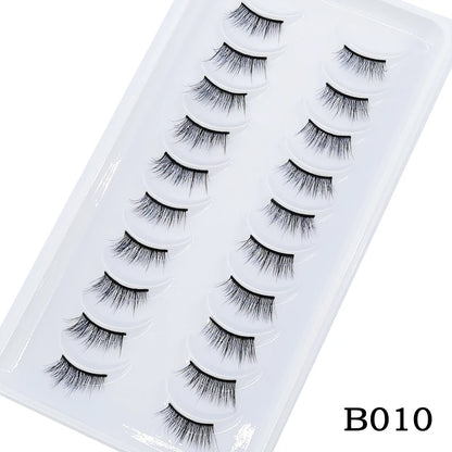 10 Pairs Crisscross Half Eye Lashes Natural False Eyelashes Handmade Faux 3D Mink Lashes Makeup Tools Eyelash Extension