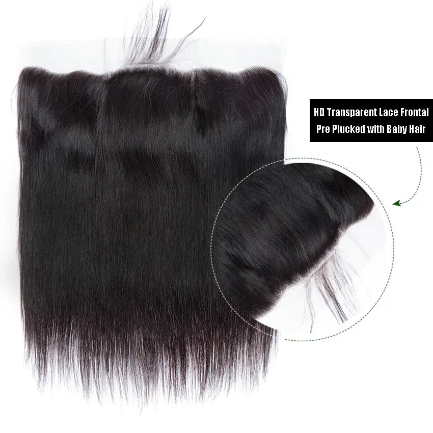 Lemoda HD Transparent Lace Frontal Closure Straight 13x4 13x6 Lace Frontal Only 5x5 6x6 HD Closure Human Hair PrePlucked 14-24in
