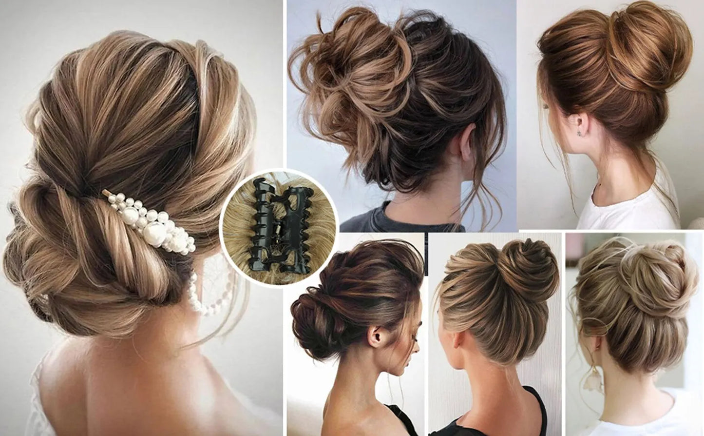 Messy Bun Hair Piece Claw Hair Bun Wig Clipped In Claw Hair Natural Wavy Curly Comb Synthetic Wig For Female