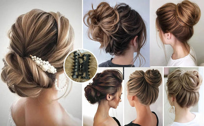 Messy Bun Hair Piece Claw Hair Bun Wig Clipped In Claw Hair Natural Wavy Curly Comb Synthetic Wig For Female