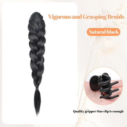 Ponytail Extension Bow Claw Curly Wavy Clip in Hairpiece Ponytail Hair Extensions Long Pony Tail Synthetic for Women Girl Daily