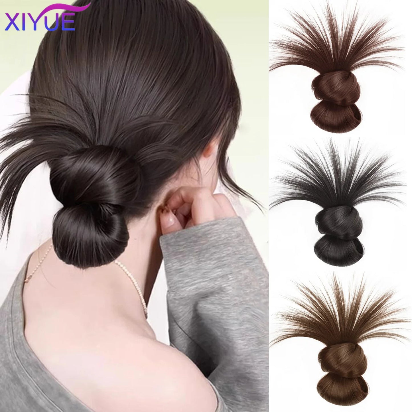 synthetic Half-tie Hair Claw Feather Shuttlecock Head Lazy Meatball Head Crab Clip Wig Catch Clip High Ponytail Hair Accessories