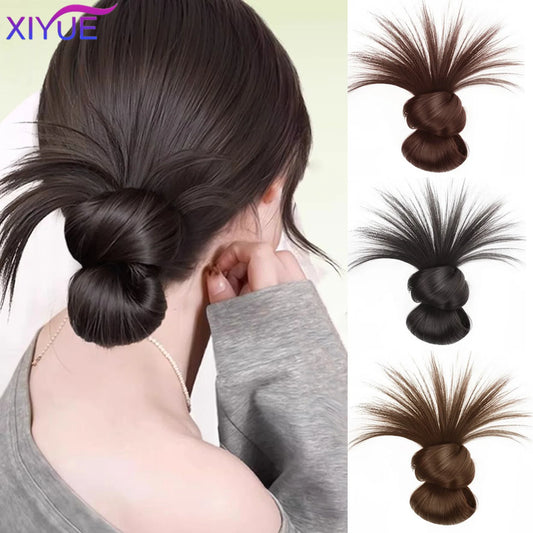 synthetic Half-tie Hair Claw Feather Shuttlecock Head Lazy Meatball Head Crab Clip Wig Catch Clip High Ponytail Hair Accessories