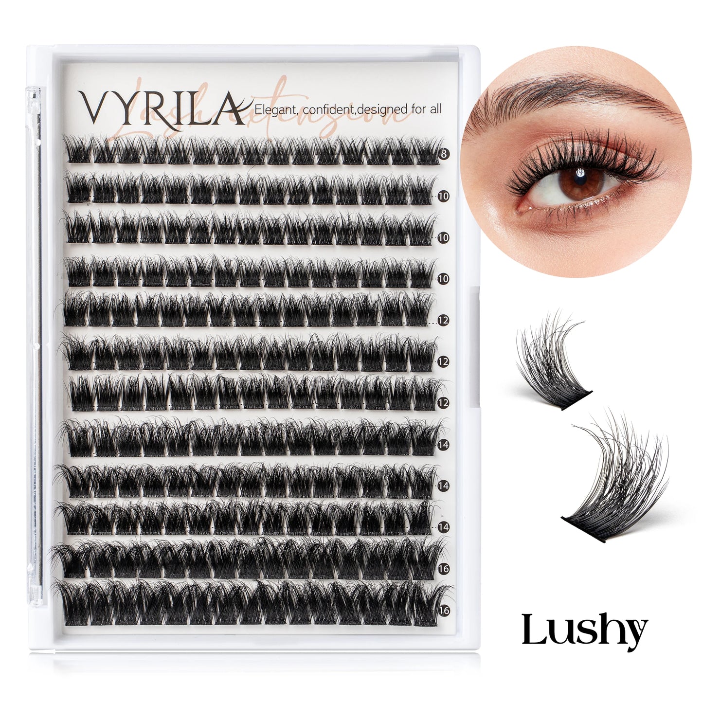 Individual Lashes Cluster C Curl Mix Lash Clusters 3D Wispy DIY Eyelash Extension 0.1mm Super Thin Band Resuable Natural Lashes