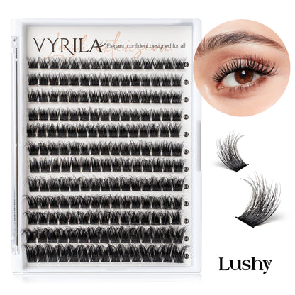 Individual Lashes Cluster C Curl Mix Lash Clusters 3D Wispy DIY Eyelash Extension 0.1mm Super Thin Band Resuable Natural Lashes