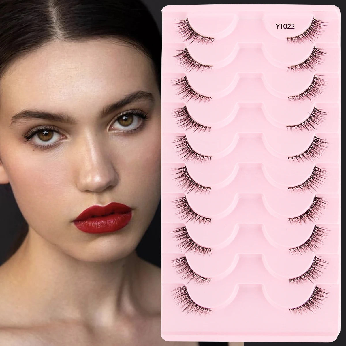 Cat Eye Lash 3/5/10 Pairs Half Lashes Natural Long False Eyelashes Wispy 3D Mink Lashes Volume Faux Cilios Extension Makeup Tool