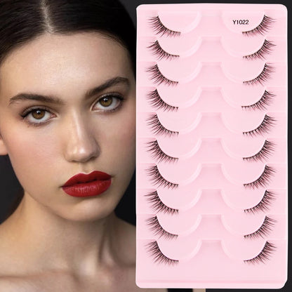 Cat Eye Lash 3/5/10 Pairs Half Lashes Natural Long False Eyelashes Wispy 3D Mink Lashes Volume Faux Cilios Extension Makeup Tool