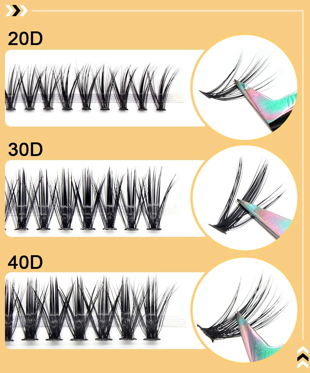Moonlily Soft Mink Silk 20D/30D/40D Lashes Cluster Eyelash Extension Natural Long 3D Volume Effect Faux Bunche Individual Makeup