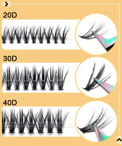 Moonlily Soft Mink Silk 20D/30D/40D Lashes Cluster Eyelash Extension Natural Long 3D Volume Effect Faux Bunche Individual Makeup